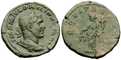 Sestercio de Filipo I. AEQVITAS AVGG. Igualdad a izq. Roma 1500284.m