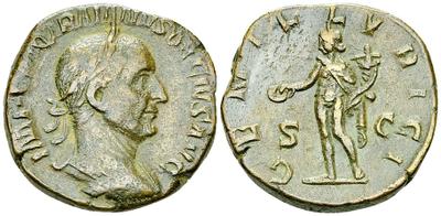 Sestercio de Trajano Decio. GEN ILLVRICI. Genio a izq. Roma 2536936.m