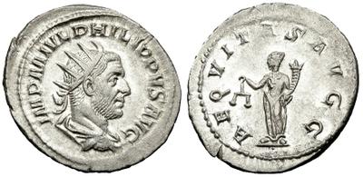 Antoniniano de Filipo I. AEQVITAS AVG. Roma 2952404.m