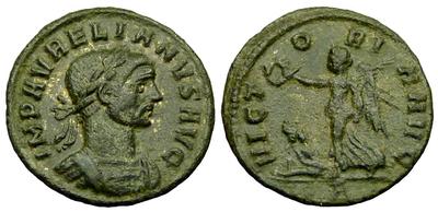 AE/Denario de Aureliano. VICTORIA AVG. Roma  3582539.m