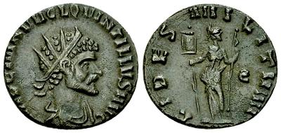 Antoniniano de Quintilo. FIDES MILITVM. Roma 3703313.m