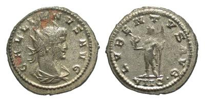 Antoniniano de Galieno. IVBENTVS AVG. Emperador a izq. Antioquía 2379886.m