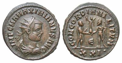 Aureliano de Maximiano Hércules. CONCORDIA MILITVM. Cycico 2573856.m