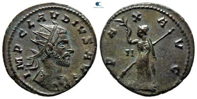 Antoniniano de Claudio II. PAX AVG. Paz a izq. Siscia 7731961.m
