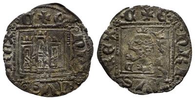 Trozo de dinero noven de Alfonso XI. Toledo 4230820.m