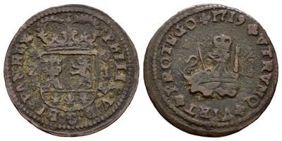 1 maravedí de Felipe V de Zaragoza. 6556015.m