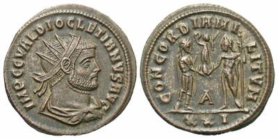 Aureliano de Diocleciano. CONCORDIA MILITVM. Emperador y Júpiter de frente. Cycico 5529548.m
