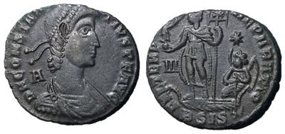 AE2 o Maiorina de Constancio II. FEL TEMP REPARATIO. Emperador en barca. Siscia 7174070.m