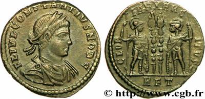 AE3 de Constancio II. GLORIA EXERCITVS. Roma 778420.m