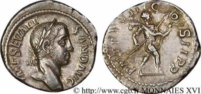 Denario de Alejandro Severo. P M T R P VII COS P P. Emperador avanzando a dch. Roma 118592.m