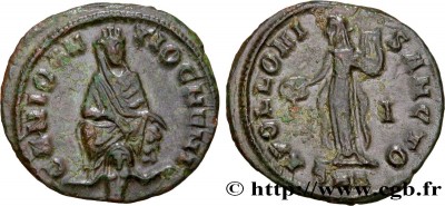1/4 de nummus atribuido al reinado de Maximino II. APOLLONI SANCTO. Antioquía 3000827.m