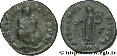1/4 de nummus atribuido al reinado de Maximino II. APOLLONI SANCTO. Antioquía 62676.m
