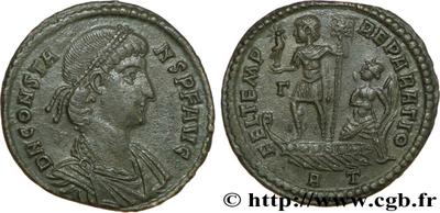 AE2 o Maiorina de Constante I. FEL TEMP REPARATIO. Emperador en barca. Roma 64877.m