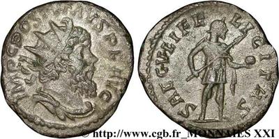 Antoniniano de Póstumo. SAECVLI FELICITAS. Emperador a dch. Trier 180908.m