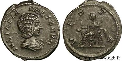 Denario de Julia Domna. VESTA. Vesta sedente a izq. Roma 236594.m