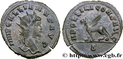 Antoniniano de Galieno. APOLLINI CONS AVG. Grifo a izq. Roma 4303389.m