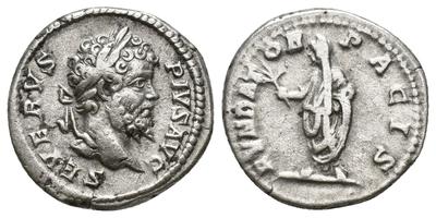 Denario de Septimio Severo. FVNDATOR PACIS. Emperador togado a izq. Roma 8513858.m