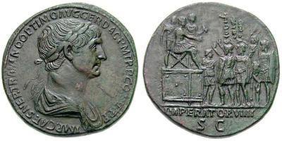 Sestercio de Trajano. IMPERATOR VIII. Roma 95464.m