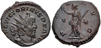 Antoniniano de Victorino. PAX AVG. Pax estante a izq. Trier. 3317777.m