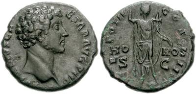 Dupondio o As de Marco Aurelio. TR POT II COS II - HO NOS. Roma 270339.m