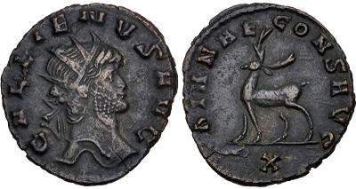 Antoniniano de Galieno. DIANAE CONS AVG. Ciervo a izq. Roma 5621455.m