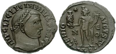 Nummus/Follis de Licinio I - IOVI CONSERVATORI AVGG - Alejandria 388139.m