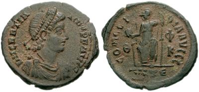 AE3 de Graciano. CONCORDIA AVGGG. Constantinopolis sedente. Antioquía 399523.m
