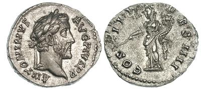 Denario de Antonino Pío. COS III DES IIII. Roma 714055.m