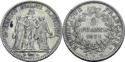 5 francos - Francia: 5 Francos de 1870 y la Comuna de París. 2184993.m