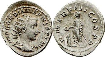 Antoniniano de Gordiano III. P M TR P III COS P P. Roma 1396847.m