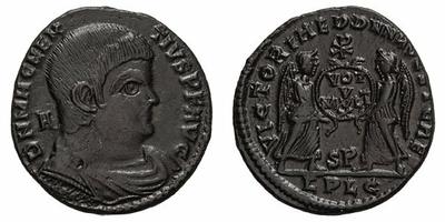 AE2 de Magnencio. VICTORIAE DD NN AVG ET CAE. Lyon 1830530.m