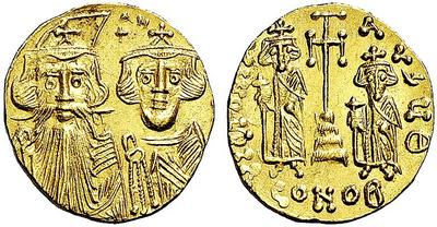 Sólido de Constante II y Constantino IV. VICTORIA AVGY. Constantinopla 1563031.m