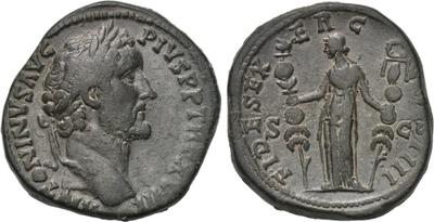 Sestercio de Antonino Pío. ANNONA AVG / COS IIII /S C 1840804.m