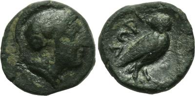 AE 10 acuñado en Aegiale (Islas Cicladas). Siglos III-II a.C. 1872788.m