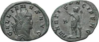 Antoniniano de Galieno. MARTI PACIFERO. Marte a izq. Roma 2092125.m