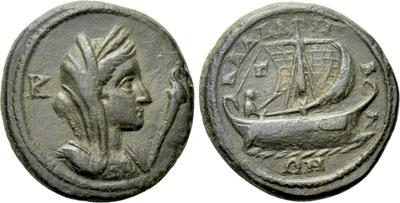 AE22 semi-autónomo de Callatis. KAΛΛATIAN / ΩN. Galera. Siglo III d C. 5064444.m
