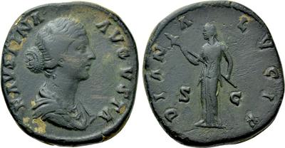 Sestercio de Faustina II. DIANA LVCIF - S C. Diana estante a izq. Roma. 5117718.m