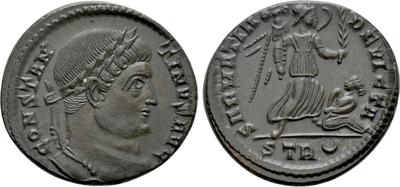 AE3 de Constantino I. SARMATIA DEVICTA. Trier 8474022.m
