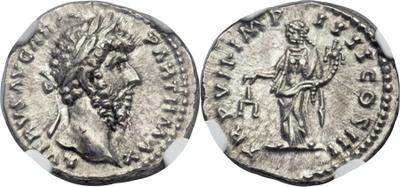 Denario de Lucio Vero. TR P VII IMP IIII COS III. Aequitas estante a izq. Ceca Roma. 3026670.m