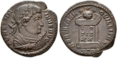 AE3 de Constantino I. BEATA TRANQVILLITAS. Trier 6045226.m