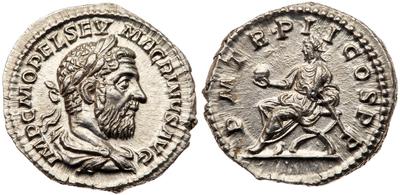Denario de Macrino. P M TR P II COS P P. Roma 5211166.m