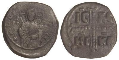 Follis bizantino anónimo, atribuido a Miguel IV, Constantinopla 4477801.m