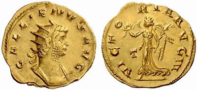 Antoniniano de Galieno. VICTORIA AVG III. Victoria a izq. Roma 529990.m