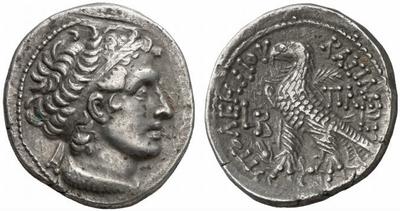 Tetradracma de Cleopatra VII. ΠTOΛEMAIOY ΒΑΣΙΛΕΩΣ. Alejandría 266581.m