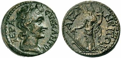 AE24 pseudo autónomo época de Galieno.  ΑΙZΑ-ΝEΙΤΩΝ. Tyche. Aizenas 688924.m