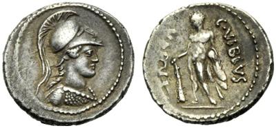 Denario de la gens Vibia. C. VIBIVS - VARVS. Hércules estante a izq. Roma. 1467356.m