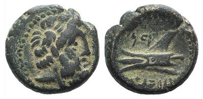 AE17 de Arados, Fenicia. Busto de Zeus y proa de navío. 4240262.m