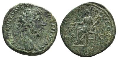 Sestercio de Marco Aurelio. TR POT XXII (XXIII) IMP V COS III /S C. Aequitas 5134845.m