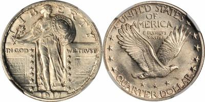 Quarter Dollar 1917 SM USA  743578.m
