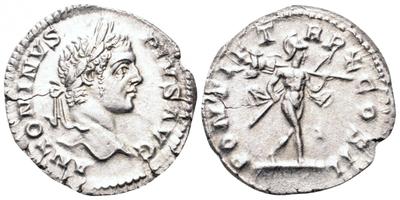 Denario de Caracalla. PONTIF TR P X COS II. Marte a dch. Roma 2775930.m